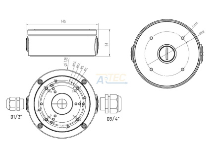 ATEC-B320 Коммутационная коробка, D138x54